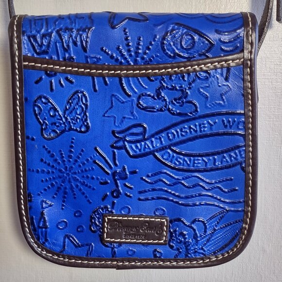 Dooney & Bourke x Disney Sketch Embossed Leather Crossbody Handbag Blue/Brown - Picture 5 of 14